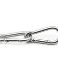 Top Tier 304 Stainless Steel Double Ended Swivel Eye Hook Plus Two M5 Snap Hooks Badass Rust Proof Connector Kit close-up view.