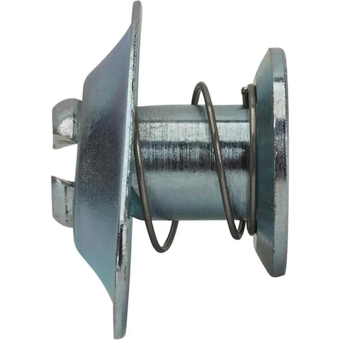 Slick Flush Mount Quarter Turn Panel Fasteners With Self Ejecting Springs,.500 Inch Grip side view of zinc steel fastener.