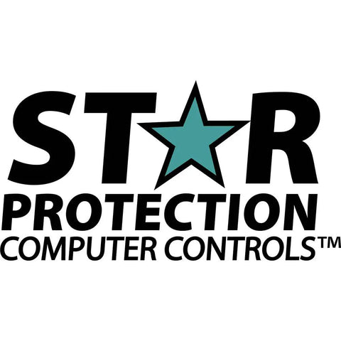 Logo of STAR Protection Computer Controls with teal star design