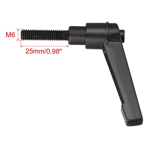No Fuss M6 X 25mm Matte Black Quick Release Clamp Knobs With Snappy Ratcheting Lock Lever And Comfort Grip Swing Handle For Shop Projects Two Pack Loaded, showcasing M6 thread and 25mm length.