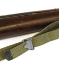 Green Web Sling For M1 Garand USGI Pattern Two Point OD Cotton Made In USA With Parkerized Steel Hardware 1.25 Inch Wide By 48 Inch Long
