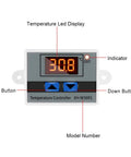 Plug And Play Digital LED Temperature Controller Module With Waterproof Probe displaying 30.8°C on LED screen with buttons and labels.