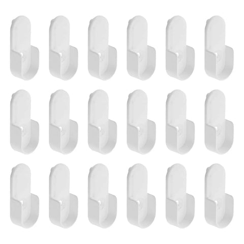 Oval Closet Rod End Supports 18 Pack White For Standard 15x30mm Flat Rods Wardrobe Rod End Brackets For Aluminum Wood Stainless Steel