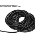 Spiral Cable Wrap 8mm black flexible wire organizer sleeve for tangle free cable management durable PVC 32.8ft length coiled