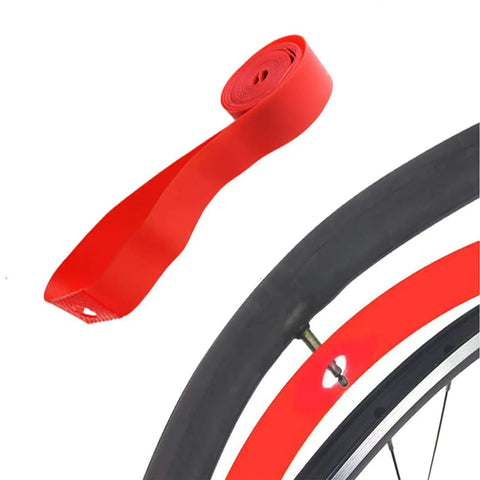 Two Pack Antipuncture Tire Liner And Rim Tape Protector For 26 Inch 18mm MTB And Road Folding Bikes Shields Inner Tube Extends Life Durable PVC Construction Red