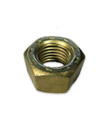 Boss Grade 9 Hex Nuts With Sick Yellow Zinc Plating For Rock Solid Coarse Threading, close-up view of hex nut.