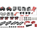 Level Up Your VORON 2.4 CNC Parts Kit Hardware Upgrade ZAB Drive Tool Free Tension System, assorted black and red precision machined components.
