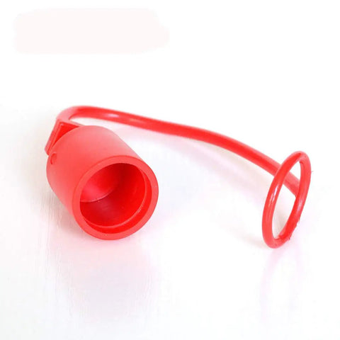 Two Pack 3/4 Inch Hydraulic Quick Coupler Dust Cap Covers For ISO A And ISO B Quick Disconnects red tearproof cap with retention ring