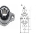 Sick 10 Pack KFL007 35mm Zinc Alloy Pillow Block Bearings For Machine Grind Or Shop Projects Delivering Smooth Rotation And Insane Durability Your Gear Stays Clean Without Breakage Or Friction On Any Heavy Tasks Or Build Workflow Always. 35mm zinc alloy pillow block bearing with mounting holes and dimension drawing