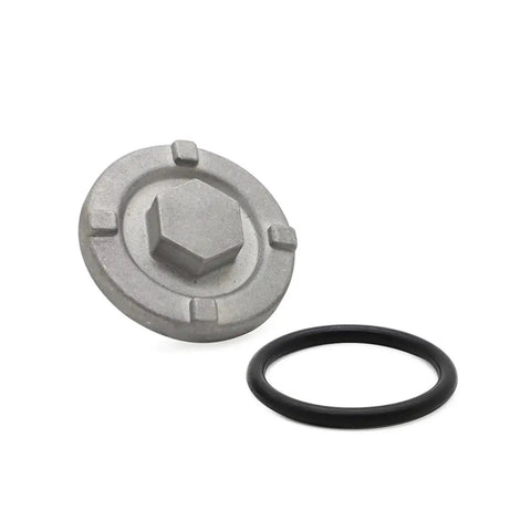 Durable Aluminum Oil Drain Plug With O-Ring For Yamaha Wr125 Trail Sm And Yzf125 Quick Install Anti Corrosion Bolt Kit To Keep Your Engine Smooth Running. silver oil drain plug with black O-ring