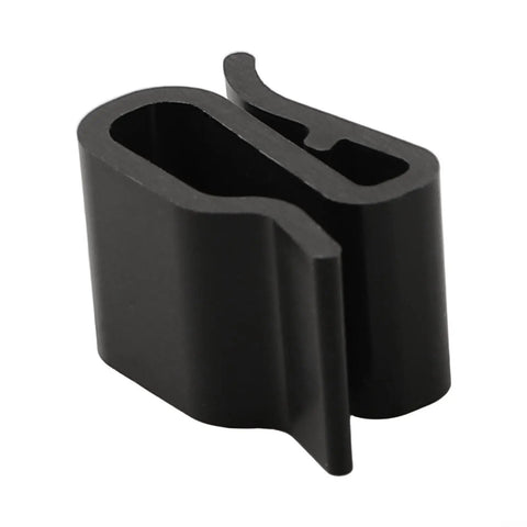 Rock Solid Solar Cable Clamps And Wire Clips For PV Panels, black UV rated clip designed for secure cable management.