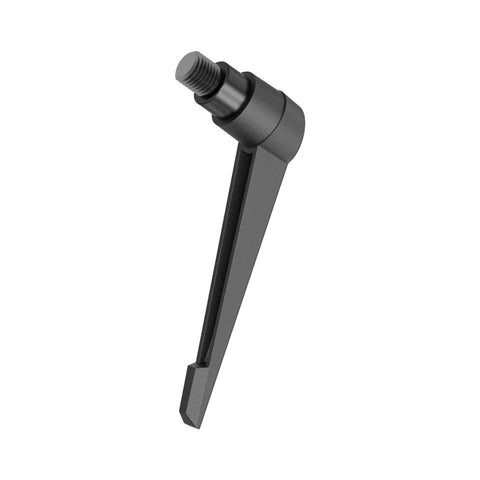 Close-up of black 5Pcs Clamping Lever Handles M8 x 16mm Male Thread Adjustable Quick Release Locking Rotating Screw Bolt for machinery.