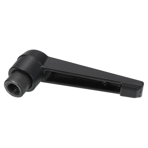 Heavy Gauge M8 Female Thread Adjustable Knob Handle With Push Button Ratchet Lock Quick Release Rotating Bolt Clamping Lever For Machine Tools Tough As Nails Alloy Steel Black, side view.