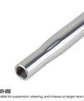 Swedged Aluminum Radius Rod For Five Eighths By Eighteen Left Hand And Right Hand Threads Twenty Inch Length 6061T6 Tube One Inch OD Sprint Car Chassis close-up threaded end