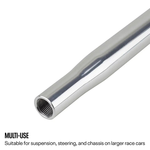 Swedged Aluminum Radius Rod For Five Eighths By Eighteen Left Hand And Right Hand Threads Twenty Inch Length 6061T6 Tube One Inch OD Sprint Car Chassis close-up threaded end