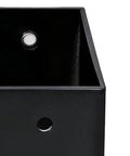 Close-up of Beefed Up Heavy Duty 4x4 Post Base Bracket Set With 3.3 By 3.5 Inch Inner Size With Pre Drilled Mounting Holes