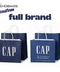 Custom Kraft Paper Gift Bags With Handles For Full Branding Up To Five Sides Printed 115 GSM Recyclable Bags with CAP logo.