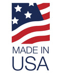 Made in USA logo with stylized American flag design.