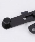 Close-up of 2pcs Stainless Steel Right Angle Gate Latch with Slot Design, Black showcasing the sturdy latch components.