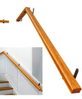 Heavy Duty Wood Stair Handrail With Tough Wrought Iron Brackets For Secure Grip And Hassle Free Wall Mount 600cm Support Bar for stairs