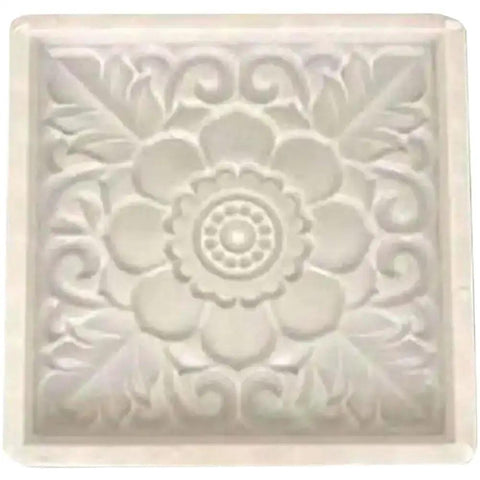 Decorative square concrete mold with floral pattern for DIY Concrete Molds For Walkways And Garden Paths Stamps For Brick And Flagstone Casting Paver Molds For Garden Stepping Stones Durable Plastic Concrete Molds For Quick Backyard Path Makeovers