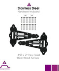Tough 8 Inch Self Closing Gate Hinge For Wood Fences Industrial Stainless Steel With Horizontal Adjustable Enclosed Spring Black Powder Coat 2 Side Mount Gate Attachment Built Tough Pair By Advantage Industries