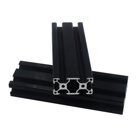 Two Pack Aluminum 2040 V Slot Extrusion Frame Black Anodized European Standard 650mm For CNC And 3D Printer Parts