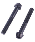 4 Pack Beefy Titanium Bolts M5x35mm With Tapered Head Allen Hex Screws Black High Strength Grade 5 6Al4V Titanium Alloy