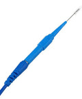 Close-up of blue insulation piercing probe from 15 Piece Back Probe Pin Set With 0.7mm On Destructive Insulation Piercing Probes For Multimeter Testing 4mm Banana Plug Compatible Pro Grade Field Ready Probing Gear For Precise Circuits