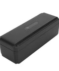 Check Out This Awesome UPS Battery Backup That Gives You Reliable 10400mAh Of Backup Power In A Pinch And Also Serves As A Go To USB Power Bank With 18W Of Multi Output Juice For Your Devices Using The US Plug, shown from an angled view.