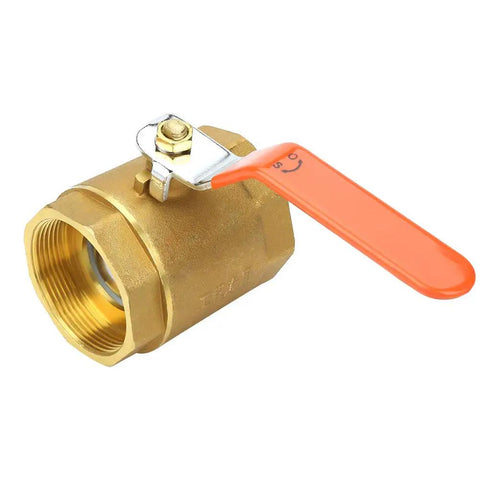 Heavy Duty Brass Ball Valve Two Inch Smooth Pass Minimal Drag Shut Off Handle For Plumbing Gas Pipes And Water Hookups Rust Proof Hardware