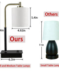 Comparison of Bedside Touch Lamp With USB Port Outlet 3 Way Dimmable Modern Table Lamp for Bedroom and Living Room.