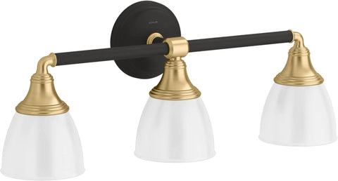 Devonshire 3 Light Wall Sconce Vanity Light In Brushed Nickel With Frosted Glass Shades Mount Up Or Down UL Listed For Damp Locations