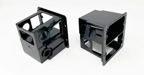 Combo Electrical And Low Voltage Old Work Box 2-Gang Cut-In Retrofit For Power And Data, black finish, dual voltage box pair