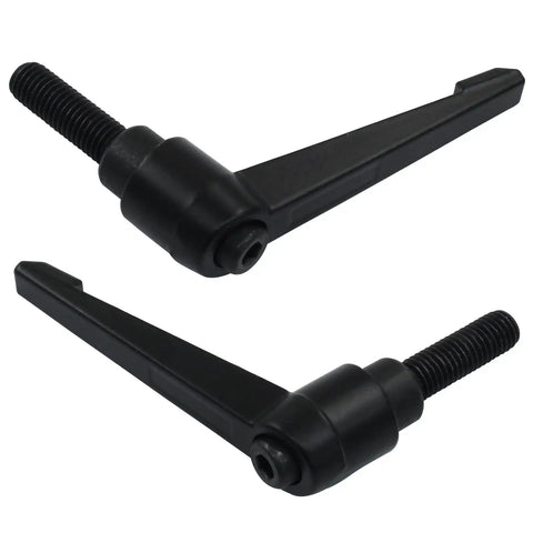 Heavy Duty Adjustable Clamping Lever Handle With M10 Male Thread And 32mm Travel Range built tough black alloy steel clamping handles.
