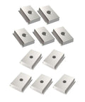 Beefy Five Piece Aluminum Alloy T Track Nuts M6 M8 Set For T Slot Woodworking arranged on a white background