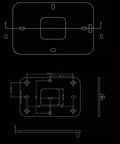 Technical drawing of Rugged RFID Enclosure For DIY Access Control Projects, IP54 ABS Plastic Junction Box 115 x 75 x 21.5mm.