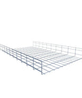 Rugged Heavy Duty Wire Mesh Cable Tray 2-Pack In Silver Zinc Plated Steel, ceiling mount, side angle view