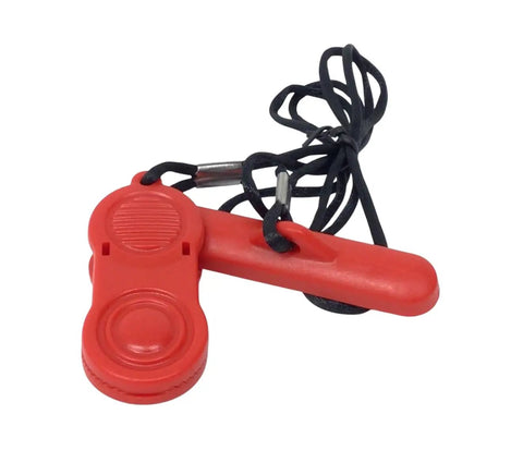 Magnetic Safety Key Lanyard Replacement For BowFlex Treadmills With Tether Cord And Emergency Stop Clip Part Number 1000513293 Fits BFX 10 T25i And BFX 22 T56i, red plastic