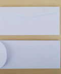 Top view of two white envelopes from the twenty pack white blank envelopes with reusable design for mail document storage office supplies.