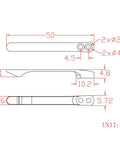Technical diagram of the Tough As Titanium Pocket Clip With 2 Pairs Screws For Mini Praxis Qubit Vision FG Buster FG T003D Black Premium