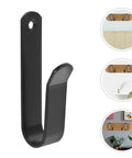 Killer Horizontal Wall Mount Rack Four Pack Heavy Duty Steel Snowboard Skateboard Surfboard Storage Shelf For Awesome Garage Display And Badass Space Saving Dual Purpose black wall hook showing detail and usage in modern spaces.