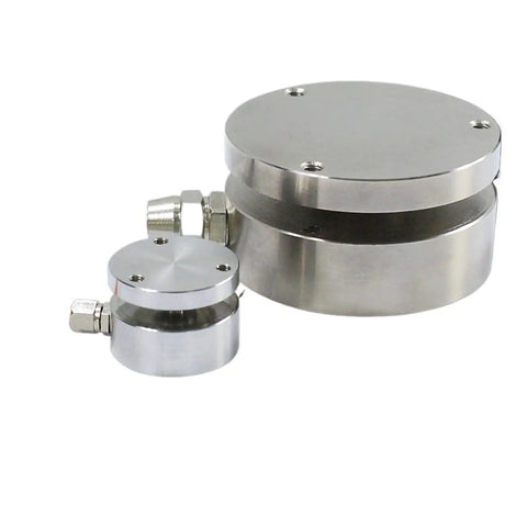 Two metal cylindrical Planar Diaphragm Load Sensors for electronic scales and industrial equipment, 20KG to 200KG capacities.