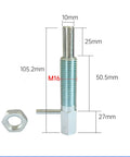 Heavy Duty Retractable Indexing Spring Plunger M16 Galvanized Steel Locking Pin With Nut dimensions shown and side view.