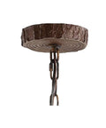 Close-up of ceiling mount for 26 Inch Brown Resin Faux Horn Antler Chandelier 4 Light Rustic Farmhouse Hanging Light