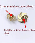Beefed-Up Brass Seven-Blade 15.2mm RC Boat Propeller For Remote Control Submarine Models with 2mm bore, left-handed design
