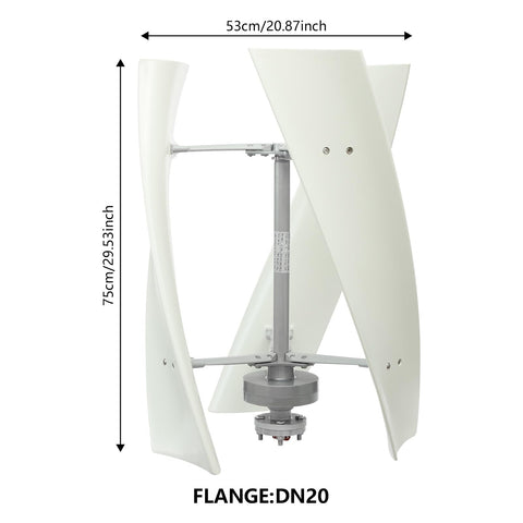 Front view of 100W 12V Vertical Axis Wind Turbine Kit With 3 Blades And Controller Permanent Magnet Levitation Generator Marine Grade