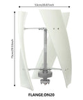 500W Vertical Wind Generator for Off Grid Power, 24V Output Wind Turbine With Controller, Aerodynamic Spiral Blades