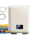 Hassle Free 7L Portable Washer Dryer, Compact Tabletop Mini Spin Cycle with control panel and laundry accessories.