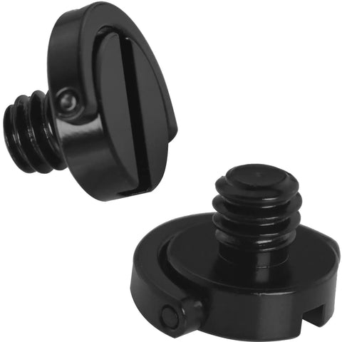 2-Pack 1/4-20 Stainless Steel D-Ring Camera Plate Screws For Tripods, Light Stands And Ball Heads, 6mm Thread Length